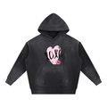 Vintage Washed Frayed Fleece Hoodie
