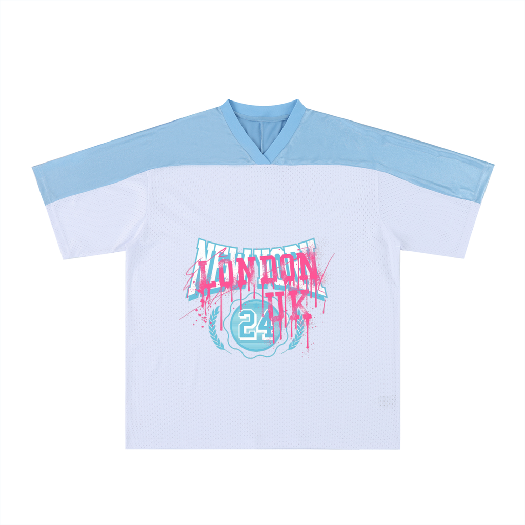 Oversized Mesh V-Neck Soccer Jersey