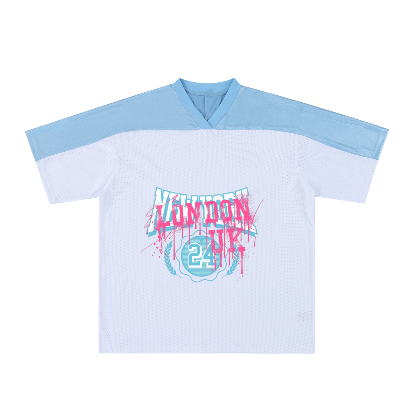 Oversized Mesh V-Neck Soccer Jersey