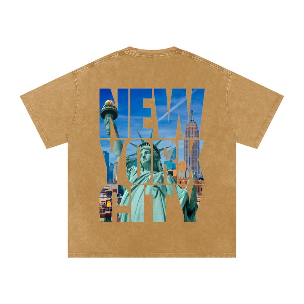 Snow Washed Oversized Cotton T-Shirt