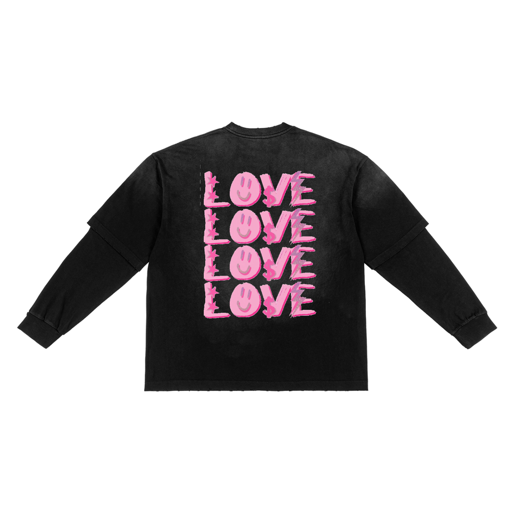 Sunfade Hand-Frayed Faux Two-Piece T-Shirt