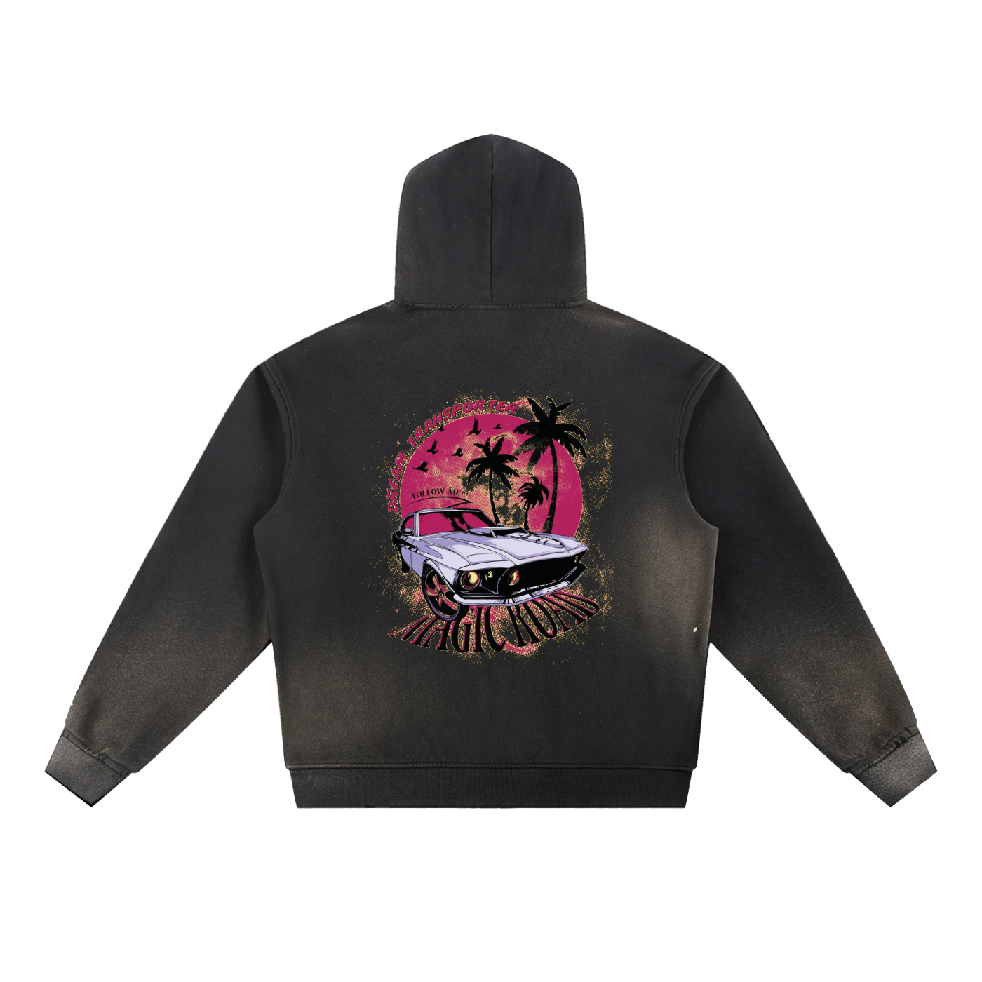 Sun Fade Frayed Fleece Hoodie