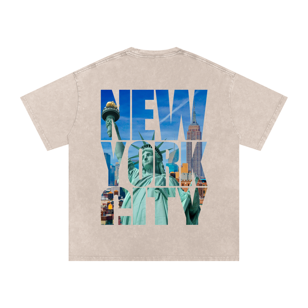 Snow Washed Oversized Cotton T-Shirt