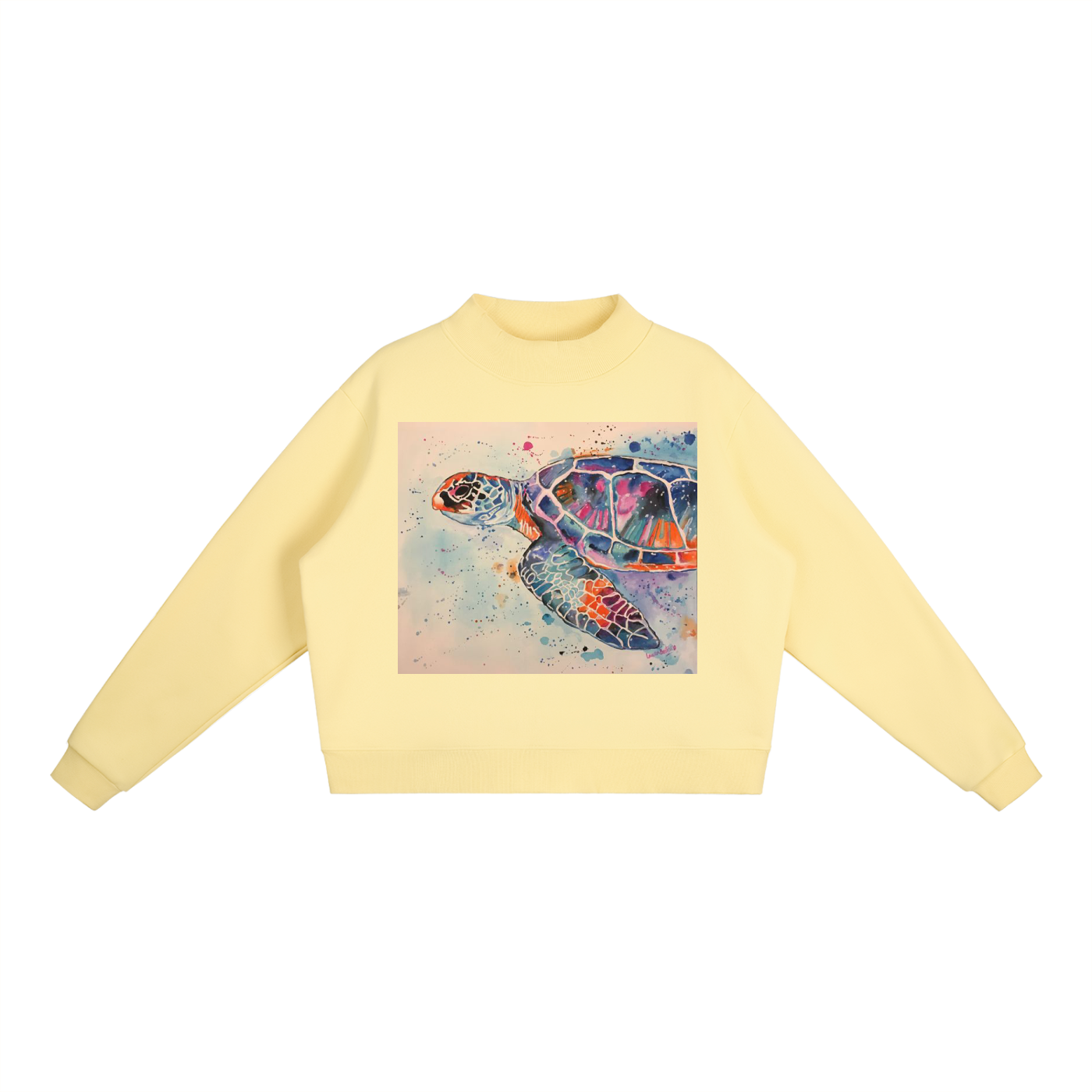 Essential Fleece Mock-Neck Crew Sweatshirt