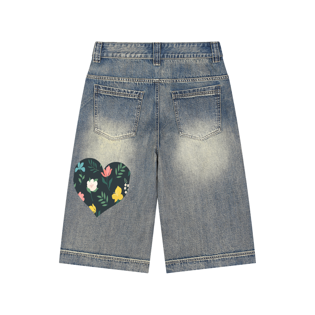 Vintage Wash Baggy Denim Shorts