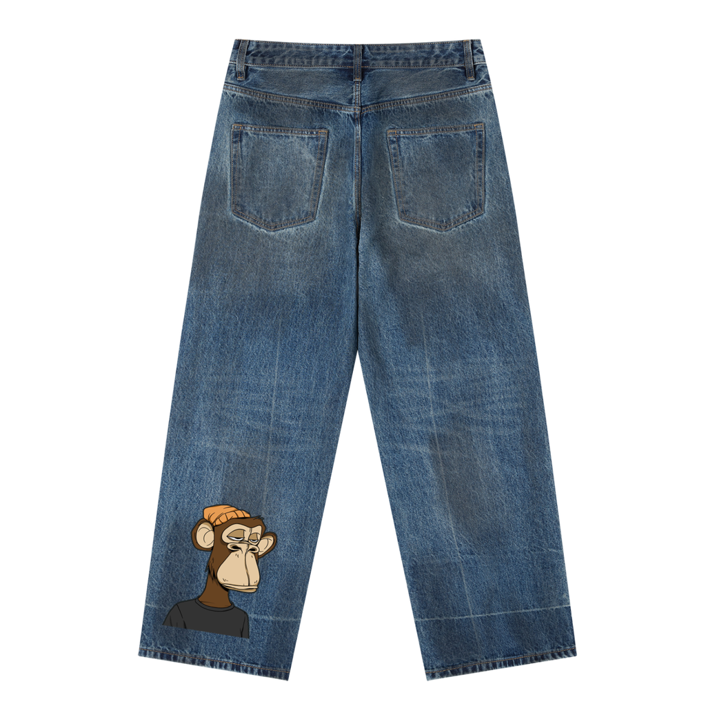 Vintage Wash Baggy Denim Jeans