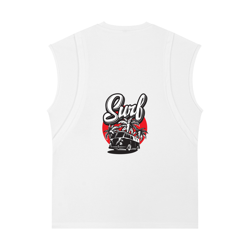 Spliced Panel Sleeveless Muscle T-Shirt