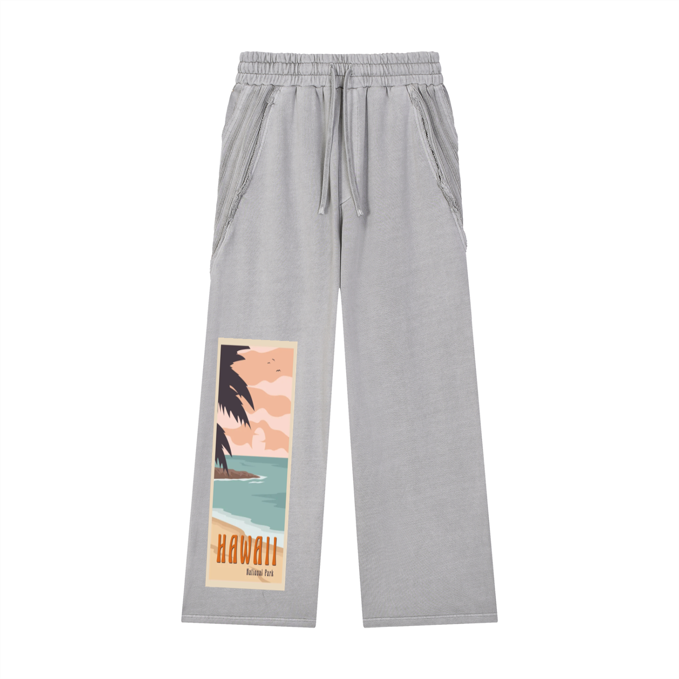 Snow Washed Tape Raw Edge Sweatpants