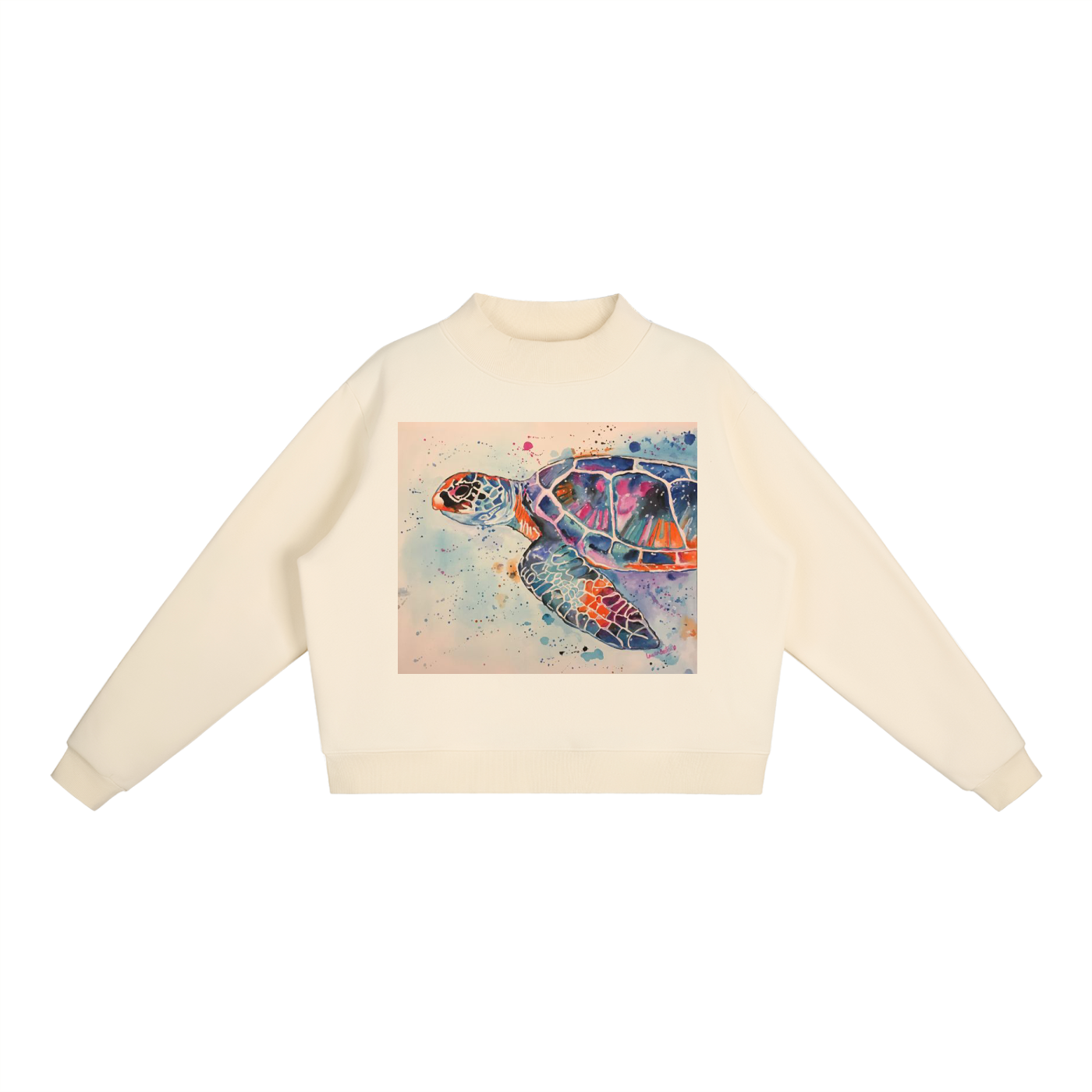 Essential Fleece Mock-Neck Crew Sweatshirt