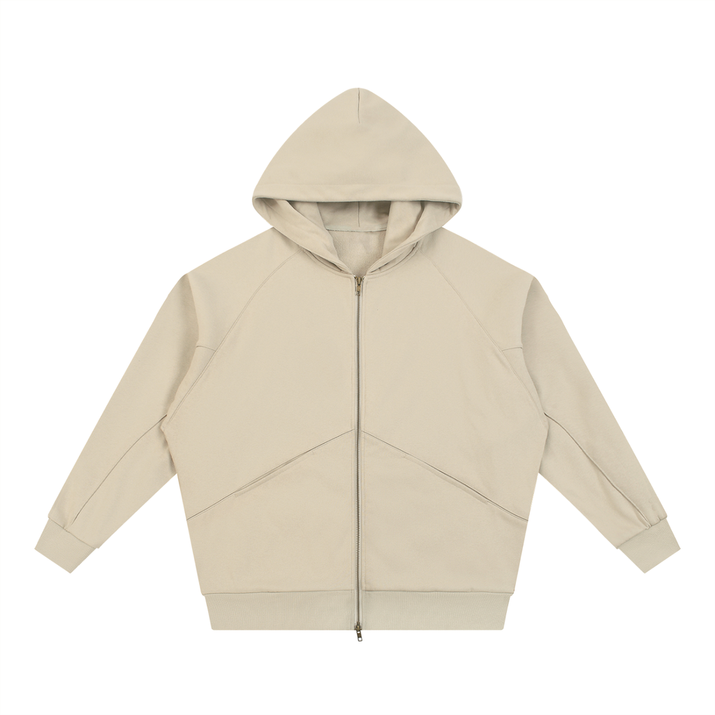 Dolman Sleeve Zip-Through Fleece  Hoodie