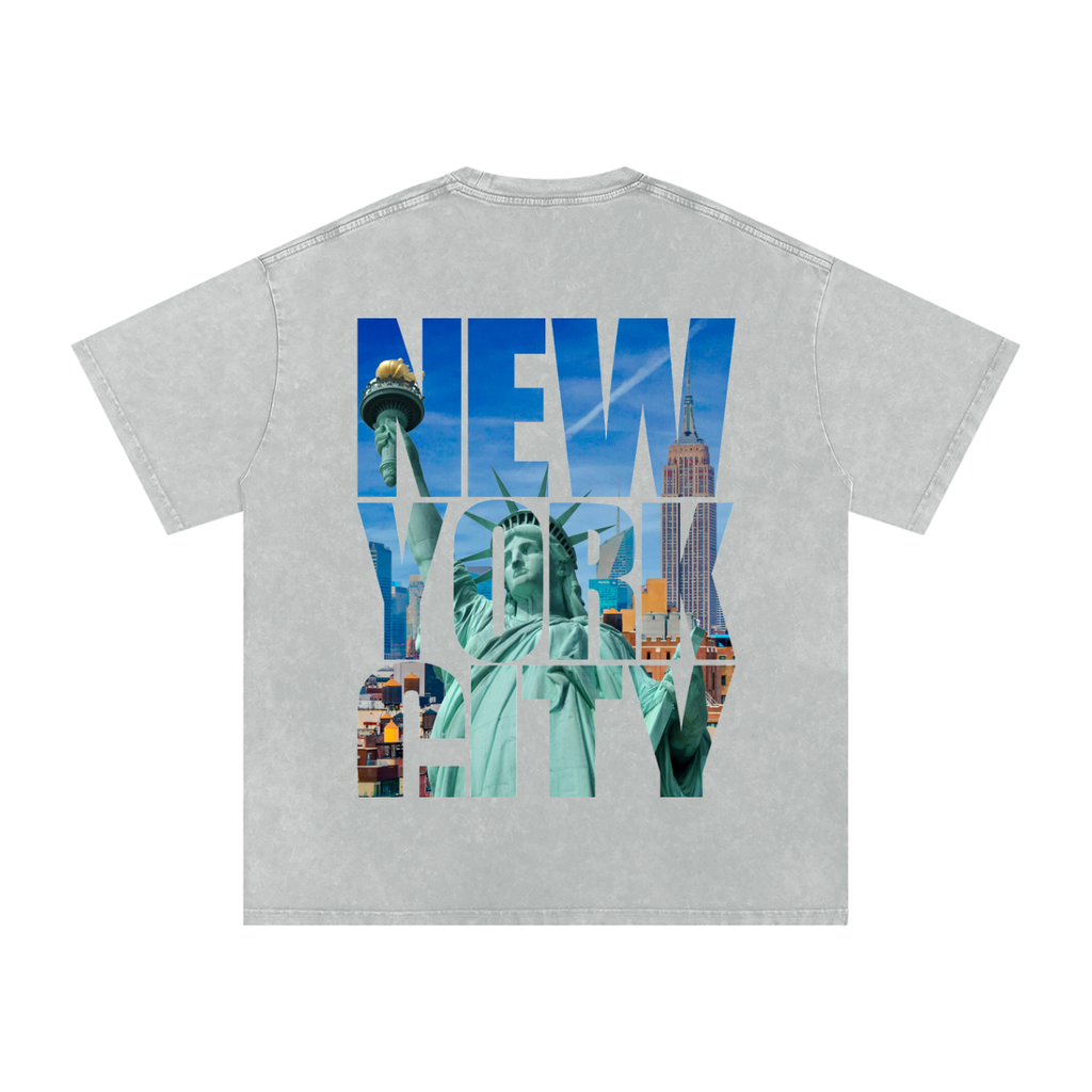 Snow Washed Oversized Cotton T-Shirt