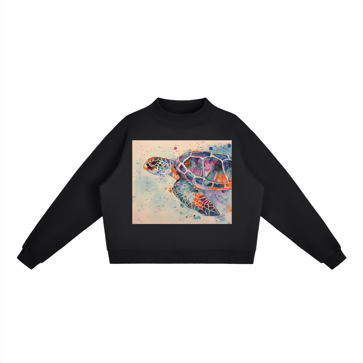 Essential Fleece Mock-Neck Crew Sweatshirt