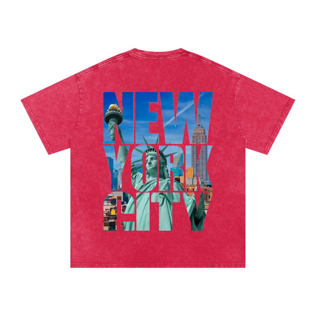 Snow Washed Oversized Cotton T-Shirt