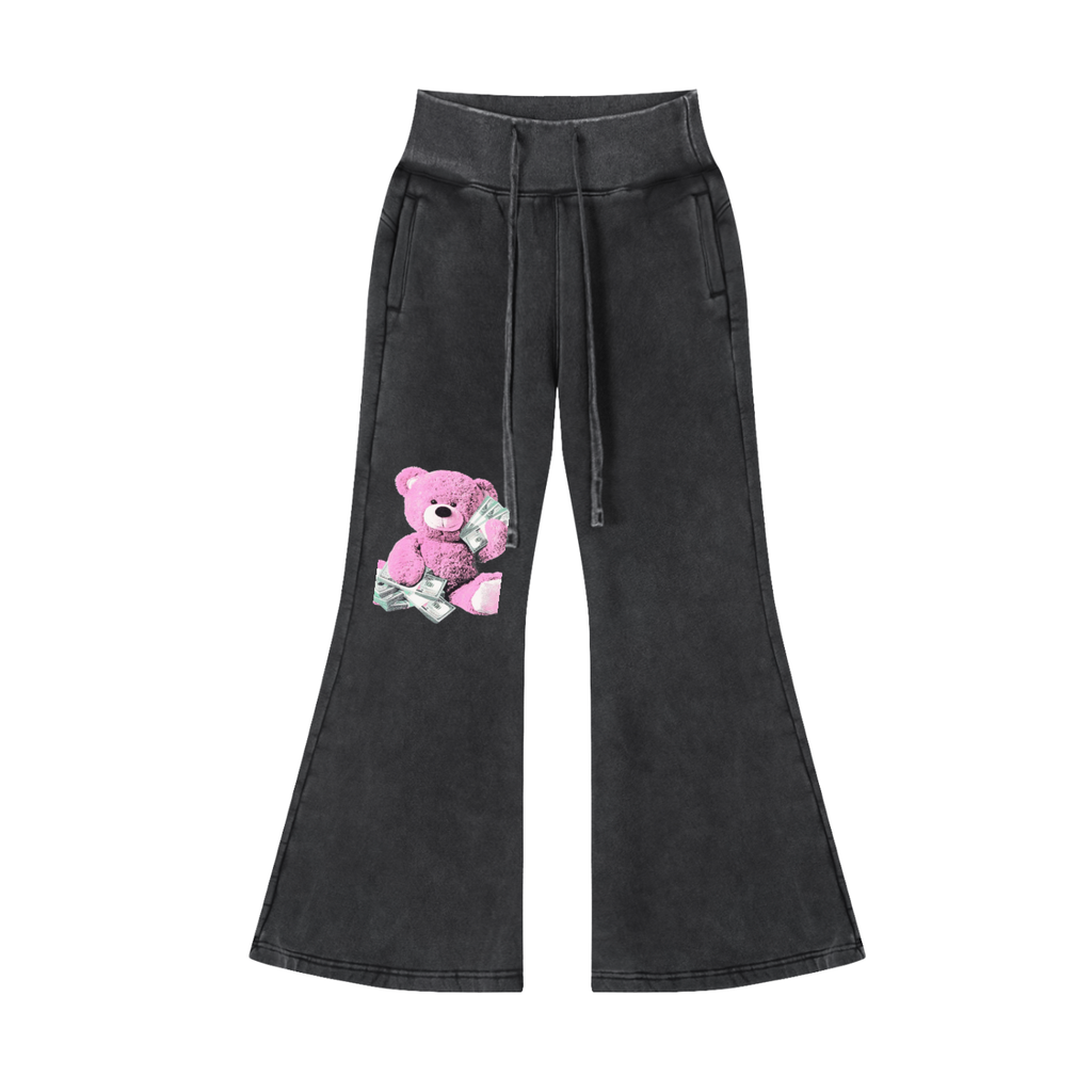 Vintage Washed Flared Fleece Pants