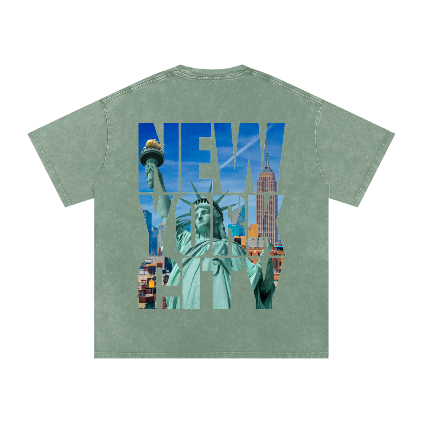 Snow Washed Oversized Cotton T-Shirt
