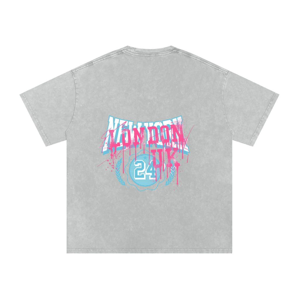 Snow Washed Oversized Cotton T-Shirt