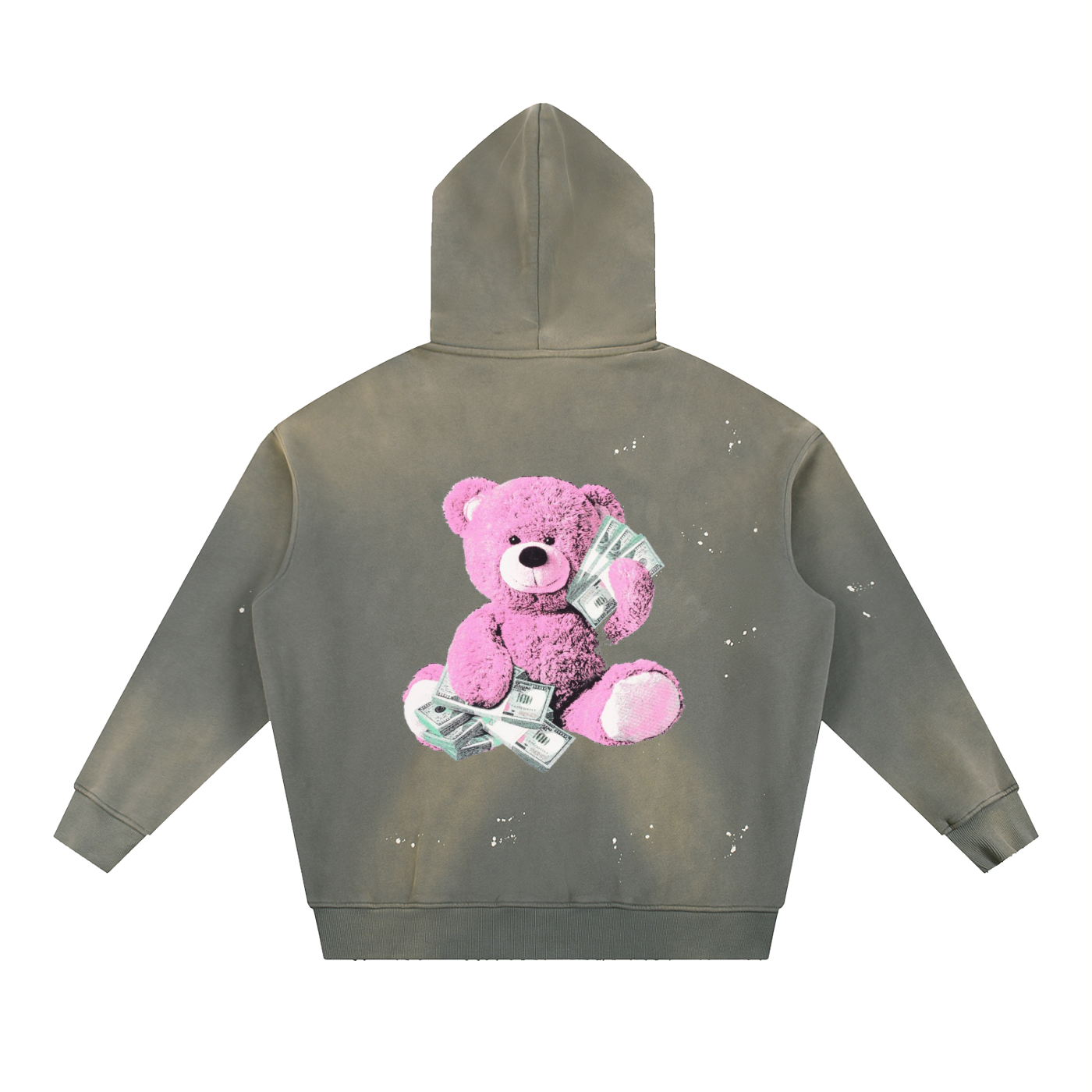 Vintage Washed Frayed Fleece Hoodie