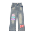 Vintage Wash Distressed Denim Jeans