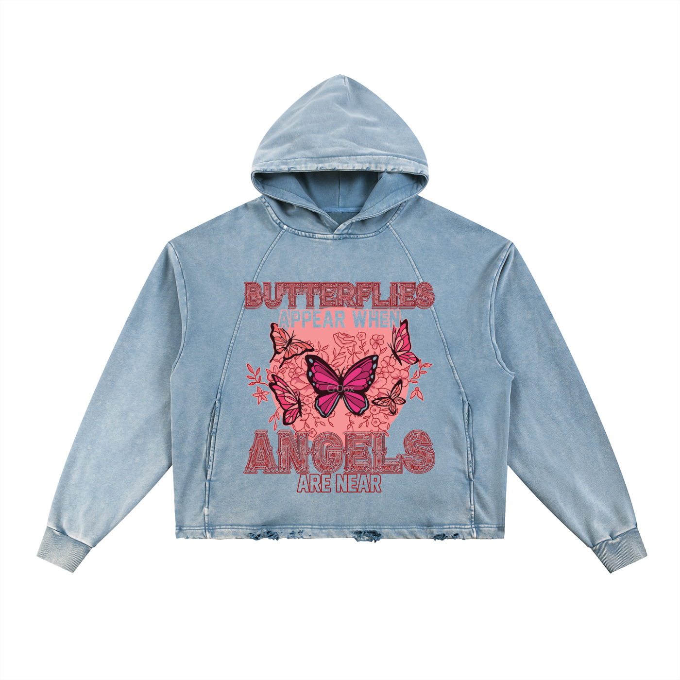 Vintage Washed Frayed-Hem Hoodie