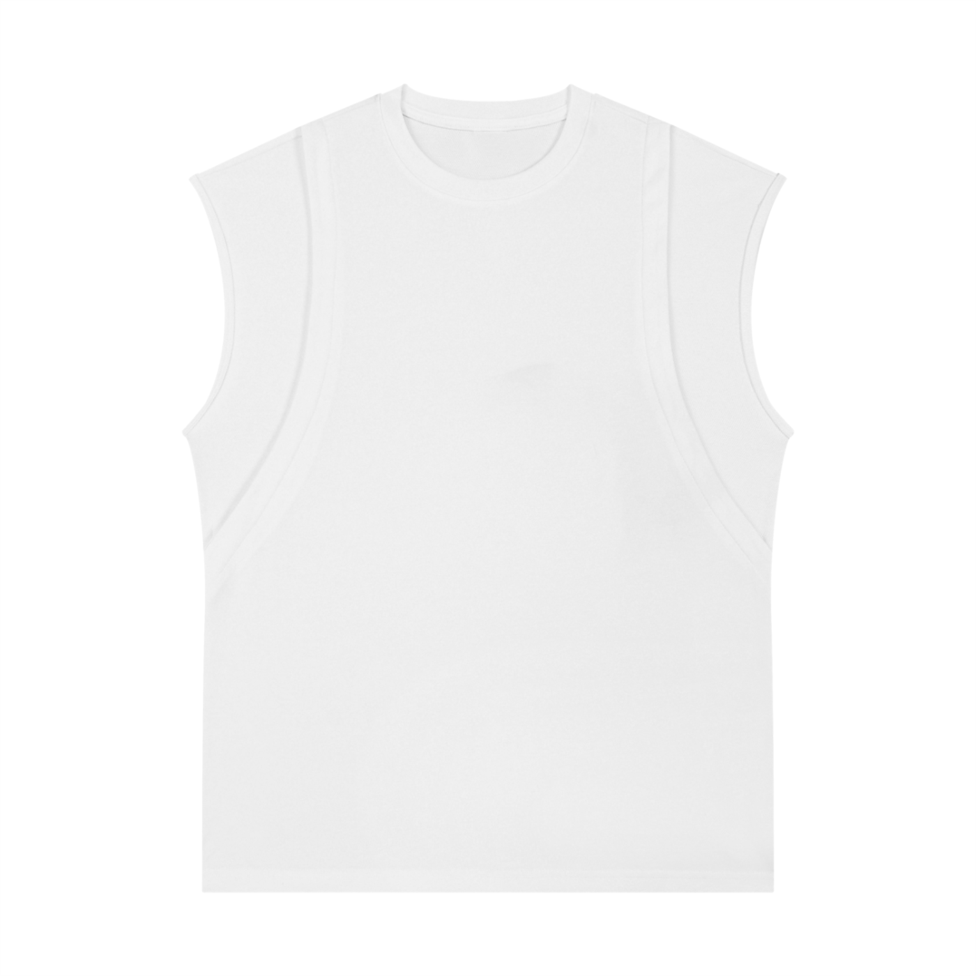 Spliced Panel Sleeveless Muscle T-Shirt