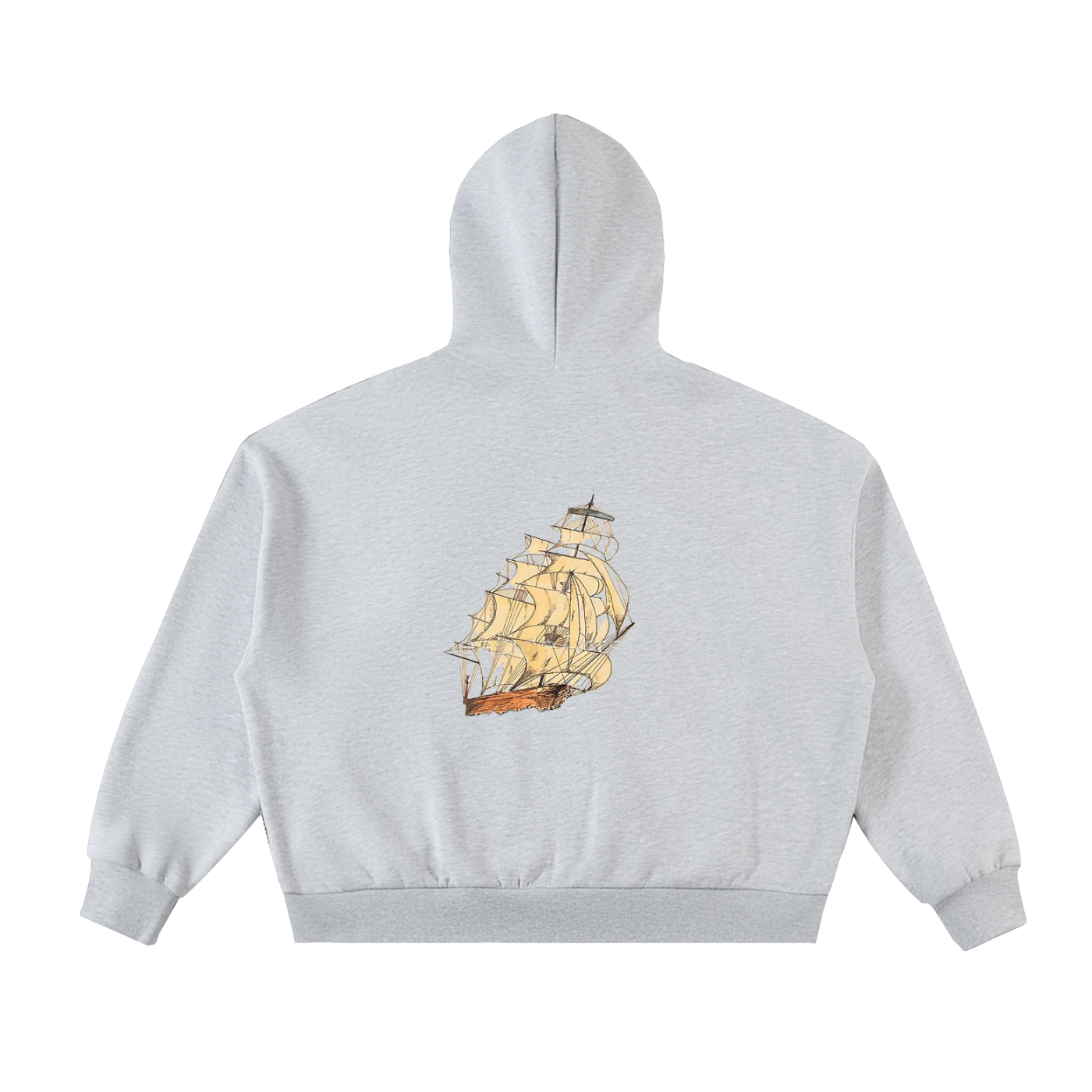 Fleeced Full-Zip Boxy Hoodie