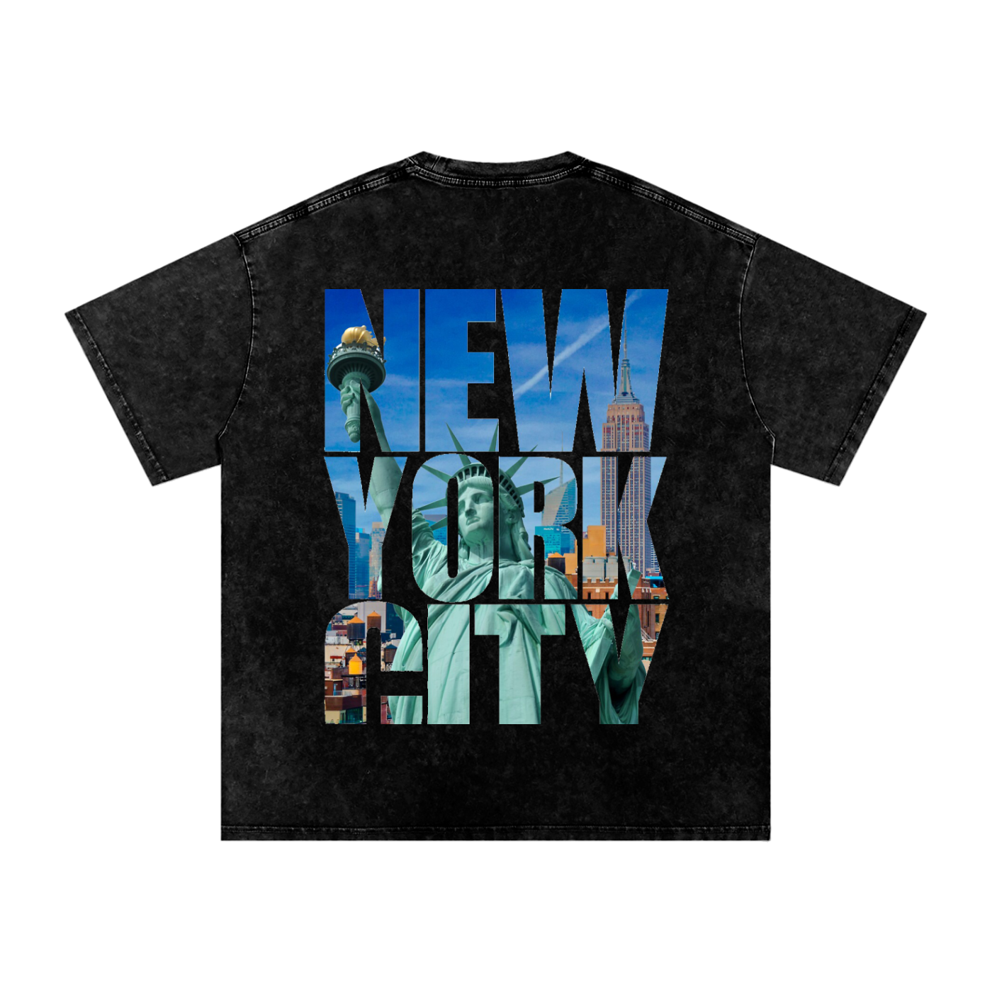 Snow Washed Oversized Cotton T-Shirt