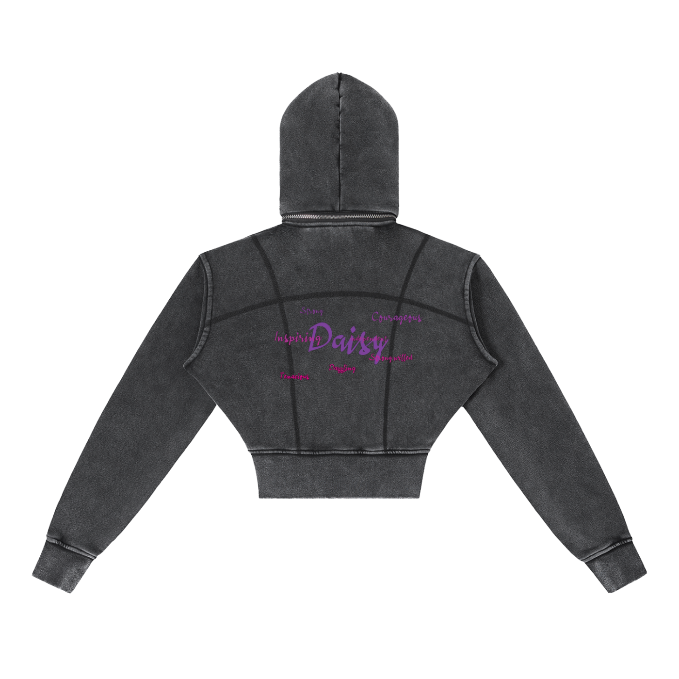 Vintage Washed Cropped Fleece Hoodie