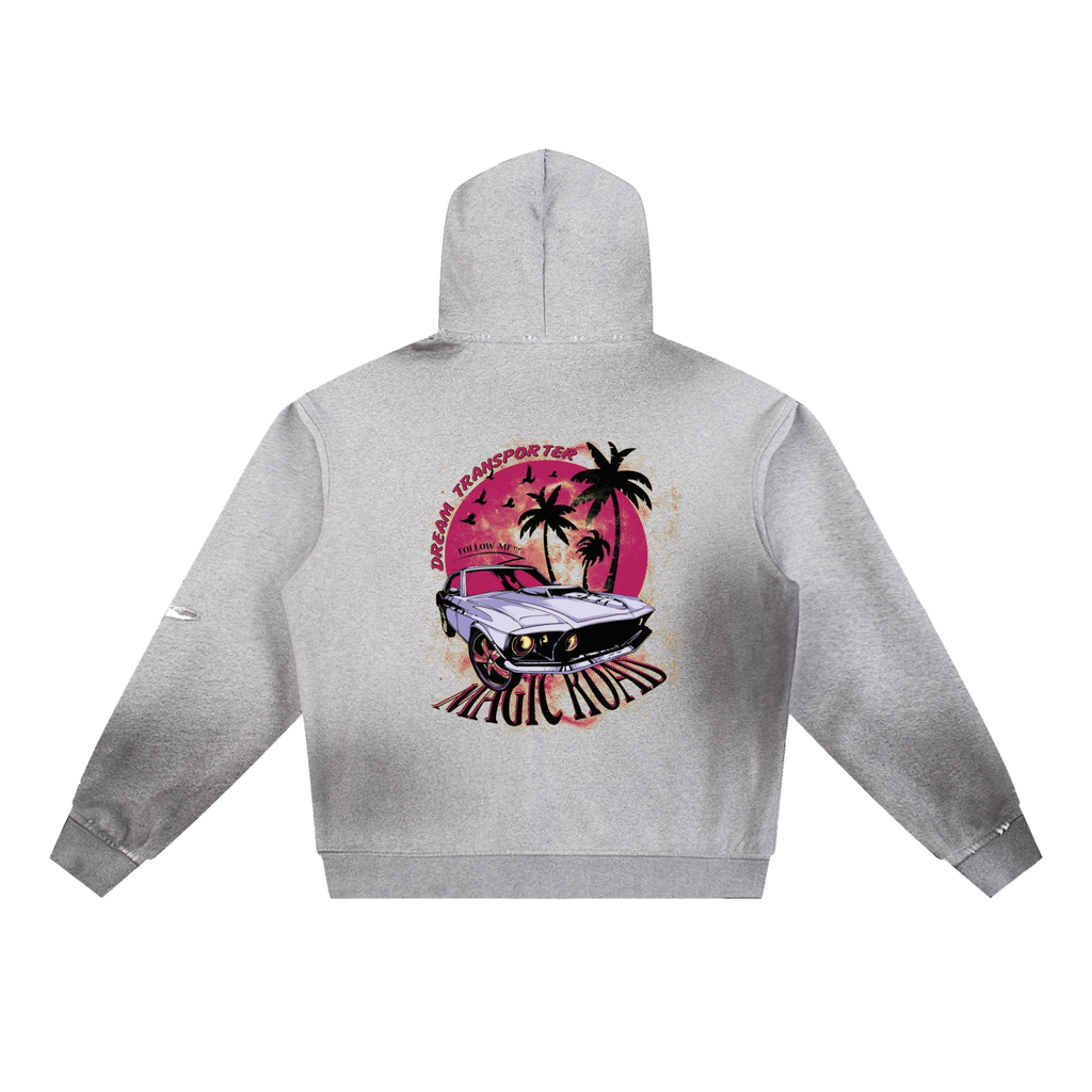 Sun Fade Frayed Fleece Hoodie