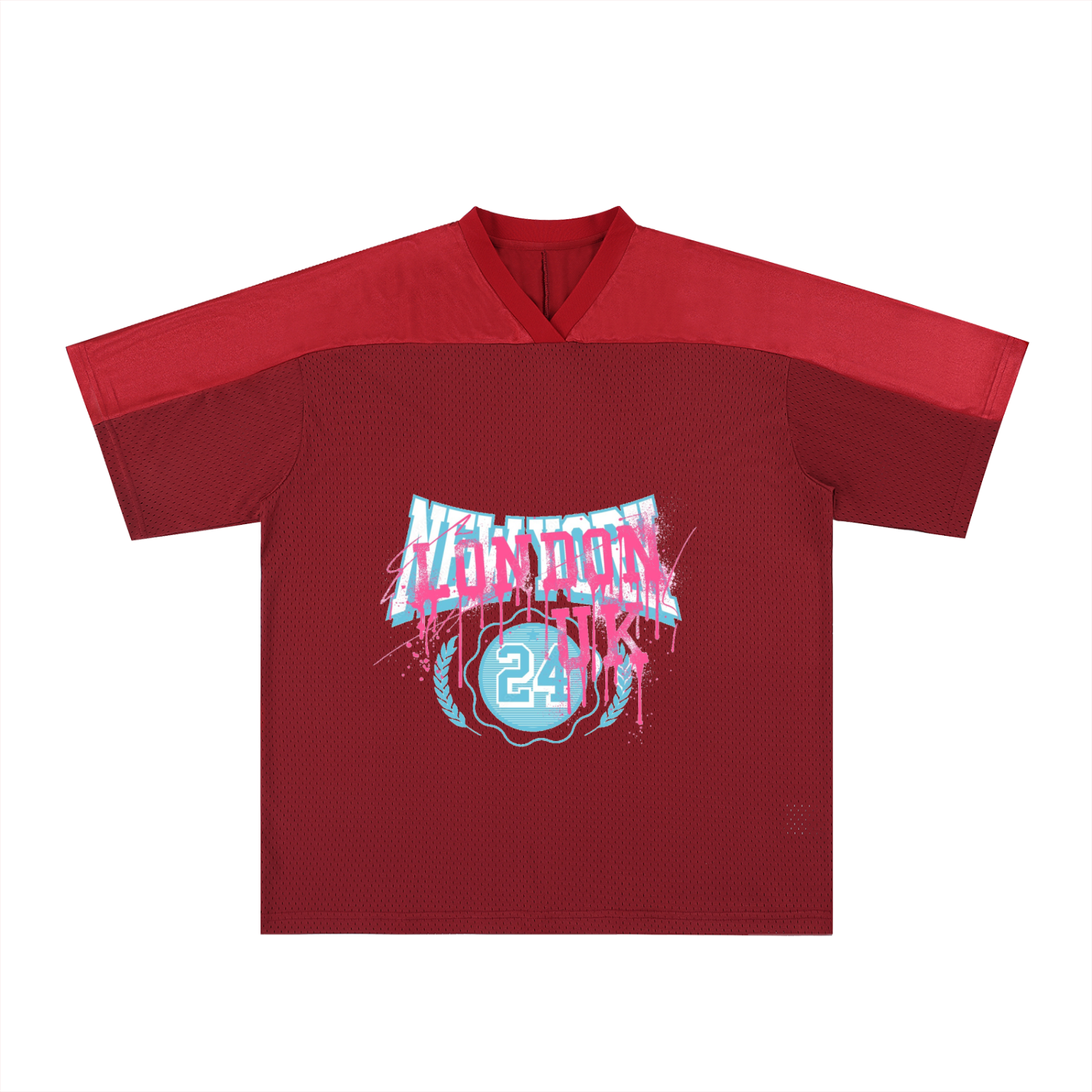 Oversized Mesh V-Neck Soccer Jersey