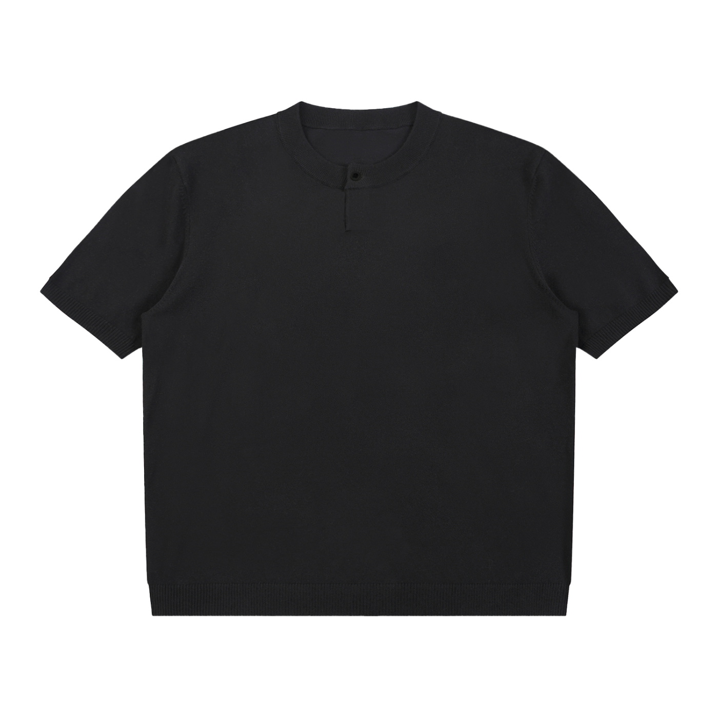 Cotton Knit Short Sleeve Henley T-Shirt