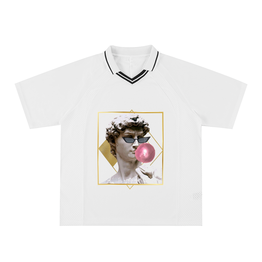Striped V-Neck Soccer Jersey