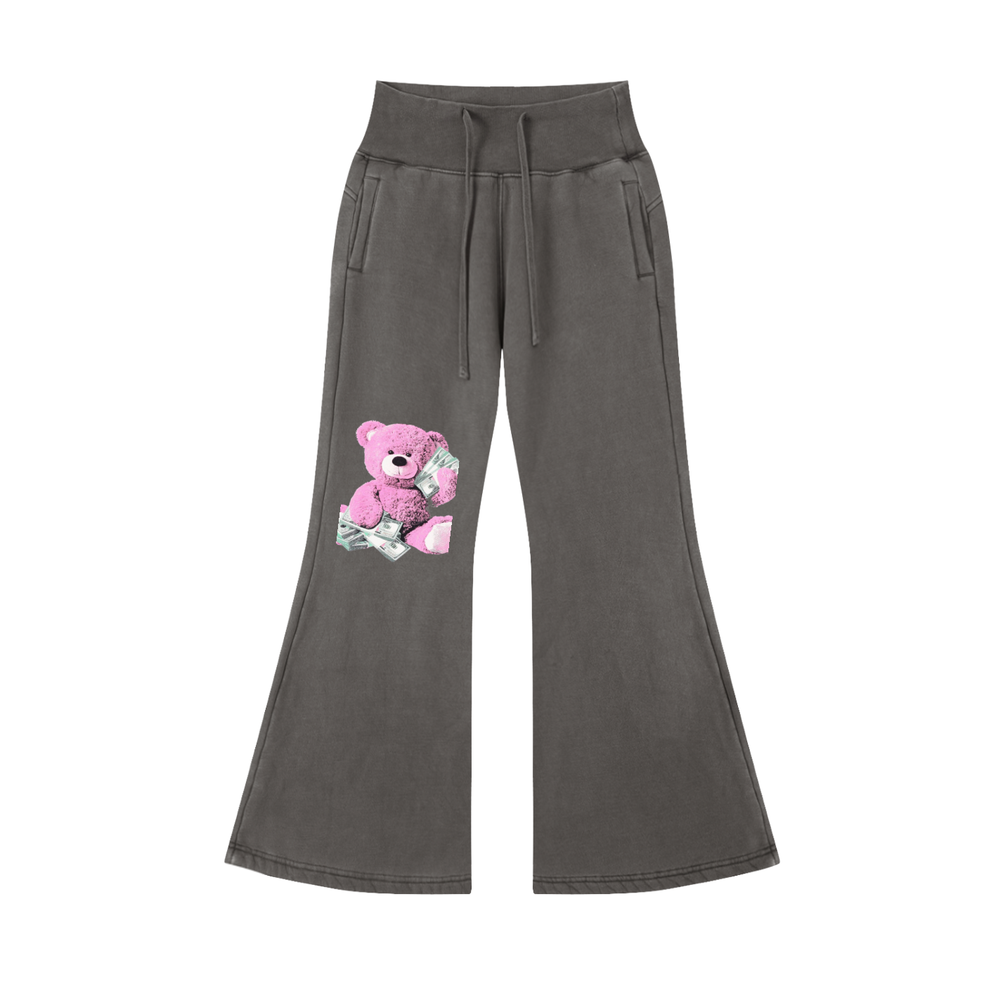 Vintage Washed Flared Fleece Pants