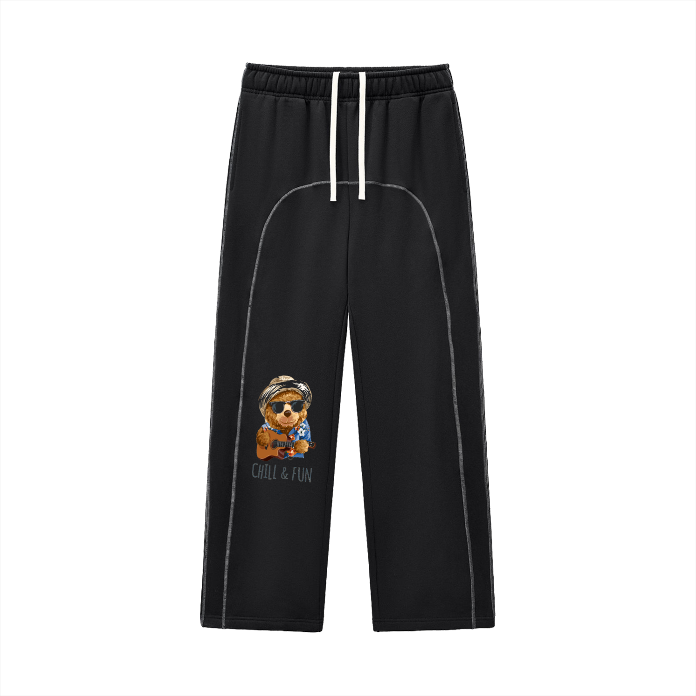 Contrast-Stitched Fleece Sweatpants