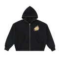 Fleeced Full-Zip Boxy Hoodie