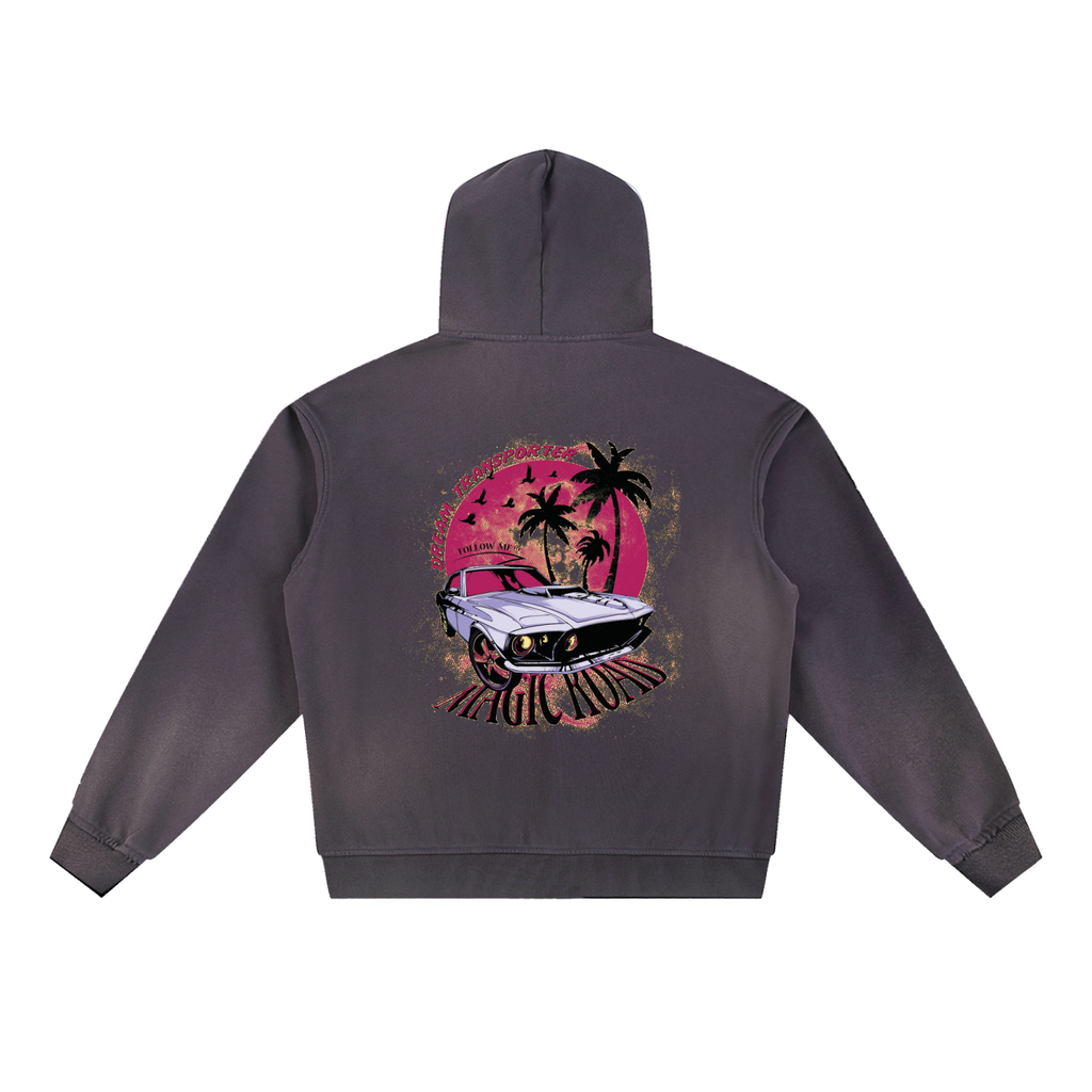 Sun Fade Frayed Fleece Hoodie