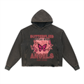 Vintage Washed Frayed-Hem Hoodie