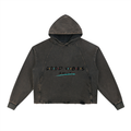 Vintage Washed Frayed-Hem Hoodie
