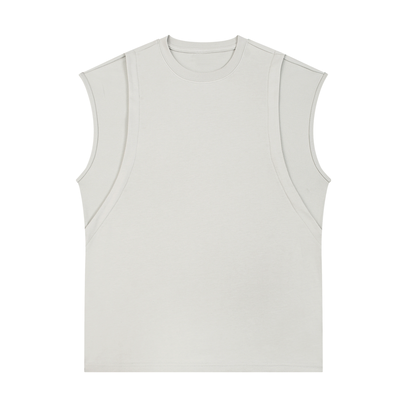 Spliced Panel Sleeveless Muscle T-Shirt