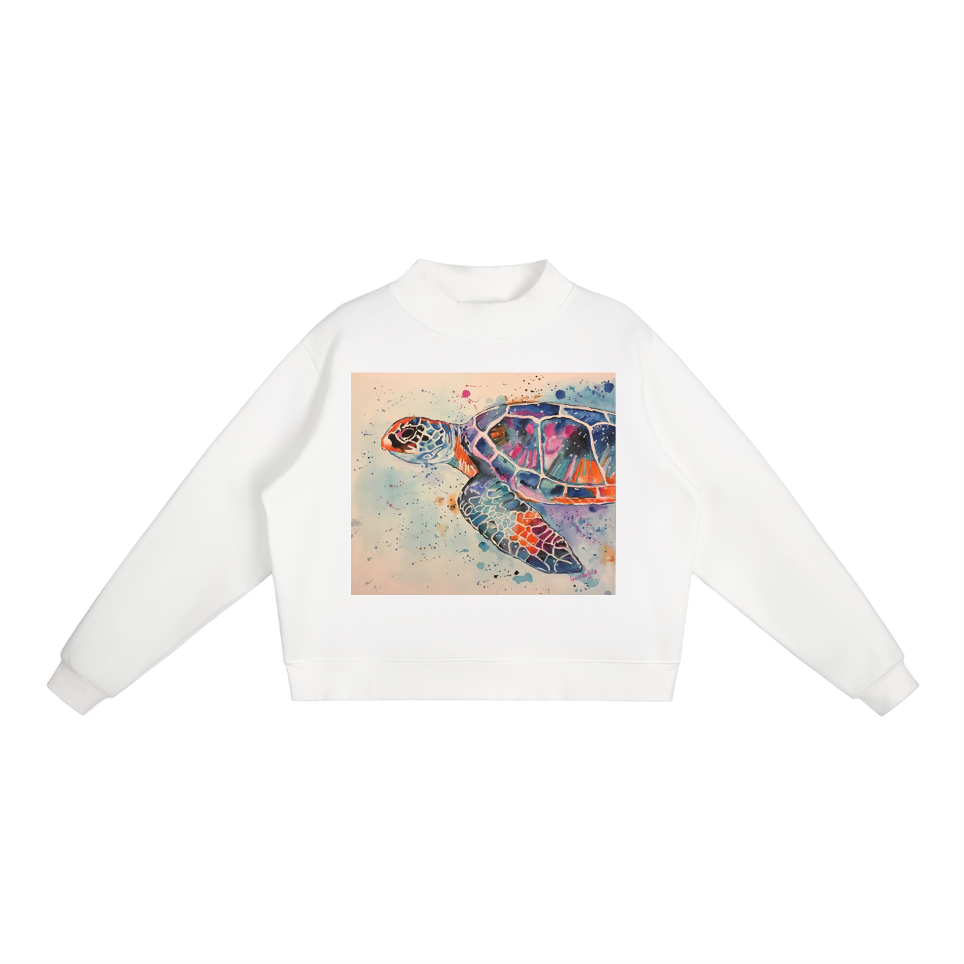Essential Fleece Mock-Neck Crew Sweatshirt