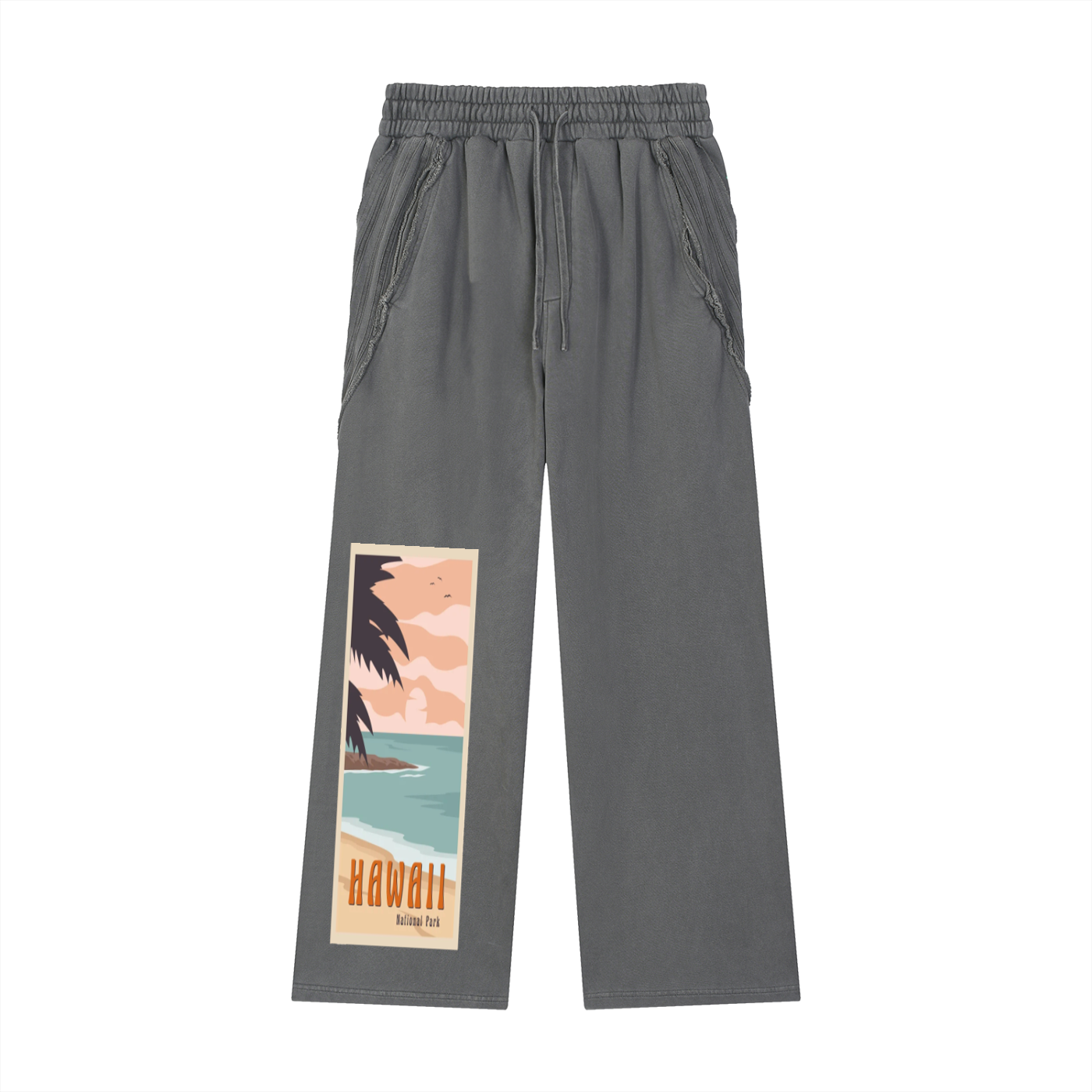 Snow Washed Tape Raw Edge Sweatpants
