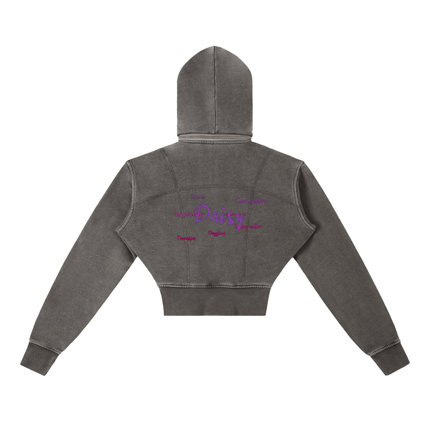 Vintage Washed Cropped Fleece Hoodie