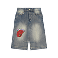 Vintage Wash Baggy Denim Shorts