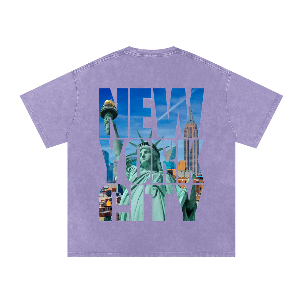 Snow Washed Oversized Cotton T-Shirt