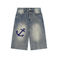 Vintage Wash Baggy Denim Shorts